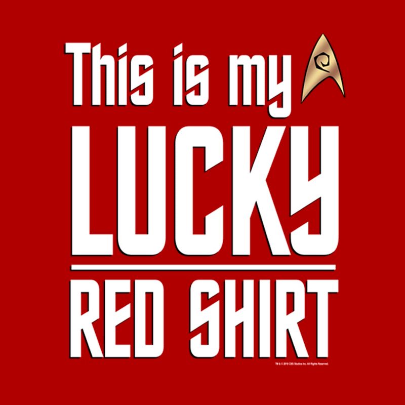 Men's Star Trek This Is My Lucky Red Shirt T-Shirt, 2 of 6