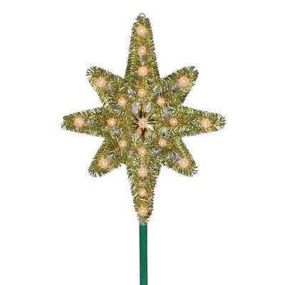 Northlight 21" Gold Lighted Star of Bethlehem Christmas Tree Topper - Clear Lights