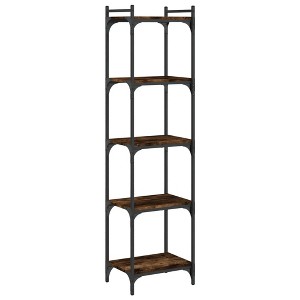 vidaXL Bookcase Storage Bookshelf Display Book Cabinet Engineered Wood - Smoked Oak 15.7" Width 60.6" Height - 1 of 4