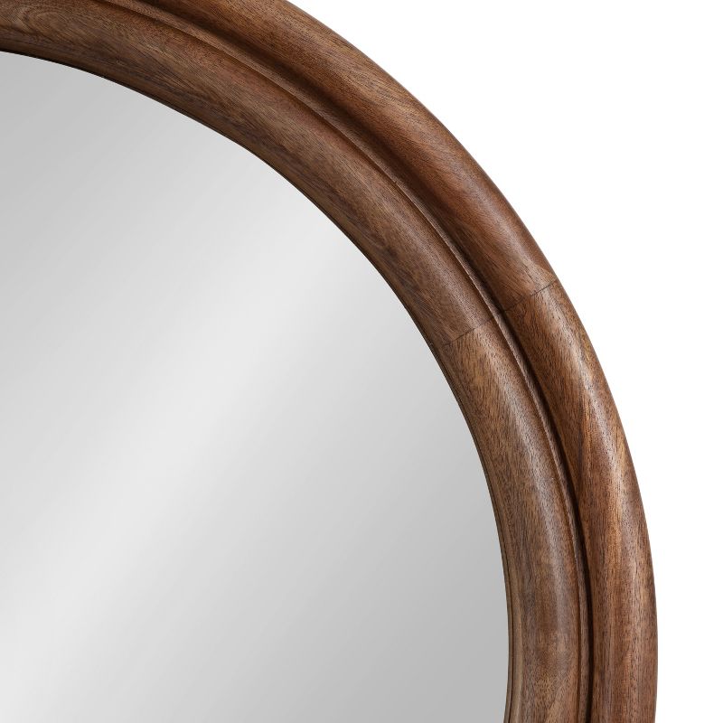 Kate &#38; Laurel All Things Decor 26&#34;x26&#34; Oman Ribbed Round Mirror Walnut Brown, 2 of 9