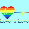 Adult Design By Humans Pride Love is Love Heartbeat By WinterJJ Racerback Tank Top - 2 of 2