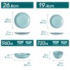 vancasso 24 Piece Dinner Sets for 6 People, Hand Painted Blue Swirls Plates and Bowls , Include 6 piece with Dinner/Dessert Plates, Pasta/Cereal Bowl - 2 of 4