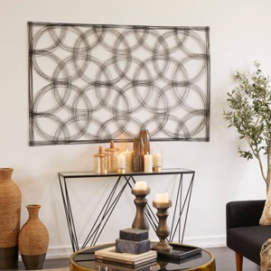 Metal Geometric Quatrefoil Wall Decor Black - The Novogratz: Modern Style, Indoor Rectangle Sculpture - 1 of 4