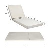 LOUNGE CHAISE SET, SPACE AVAILABLE ON ONE SIDE,ACACIA SOLID WOOD WITH LOUNGE CUSHION (CREAM & TRIPLE FOLD) - MATCHING DARK GREY VERSION AVAILABLE - 3 of 4