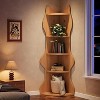 Tribesigns 5-Tier Corner Shelf, 72" Tall Corner Bookshelf with Cat-Shape, Modern L-Shaped Bookcase, Organizer for Bedroom, Living Room,Brown - 3 of 4