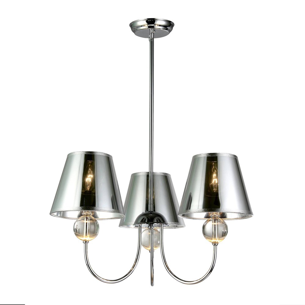Photos - Chandelier / Lamp 22" x 24" x 29" Leto Chrome Chandelier Silver - Warehouse of Tiffany