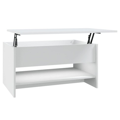 Vidaxl Modern Coffee Table In White With Hidden Storage, Liftable ...