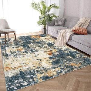 Modern Abstract Washable Rug for Living Room, Stain Resistant Non-Shedding Area Rug for Bedroom, Dining Room, Home Office - 1 of 4