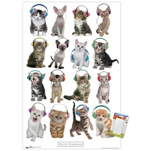 Trends International Keith Kimberlin - Kittens - Headphones Unframed Wall Poster Prints - 1 of 4
