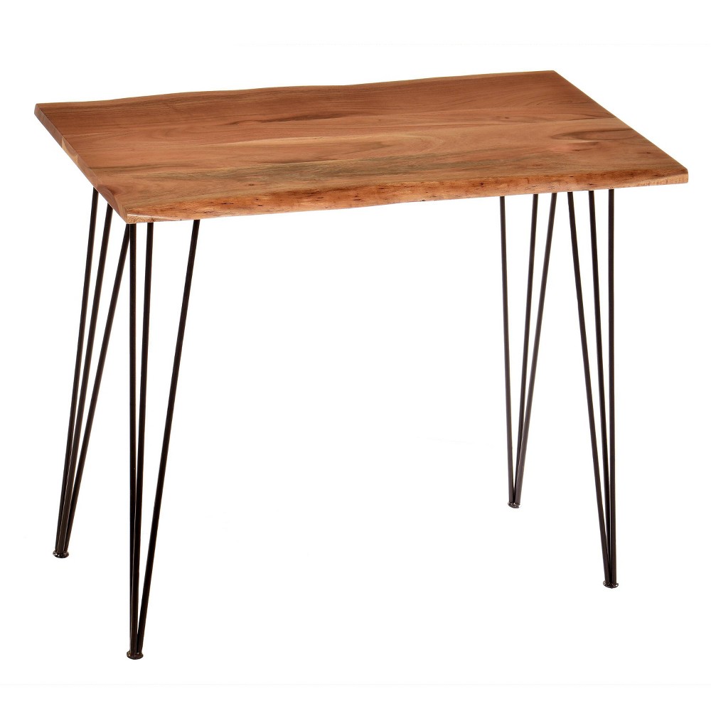 Photos - Coffee Table Langdon Live Edge Console Table Natural/Black - Carolina Chair & Table