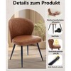 Dining Chairs Set of 2, Modern Kitchen Chairs, Armless Faux Leather Upholstered Accent Side Chair - 4 of 4