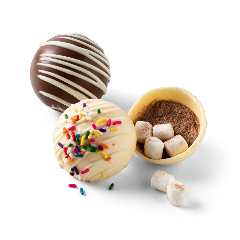 Hot Chocolate Bombs - Milk w/White Drizzle &#38; White w/Confetti - 3.2oz - Favorite Day&#8482;, 3 of 6