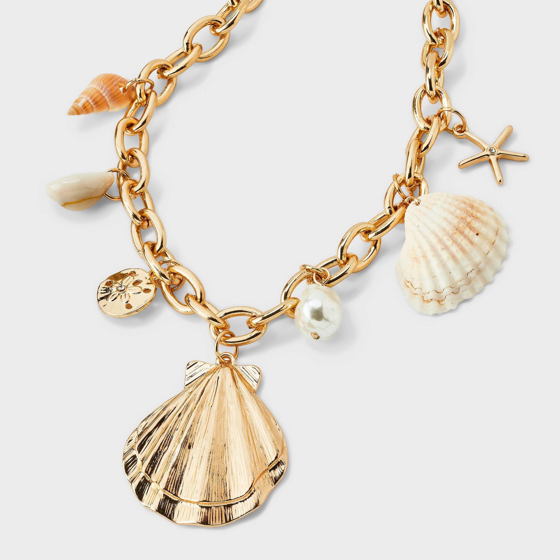 Shell Charm Necklace - A New Day™ Gold/Multi