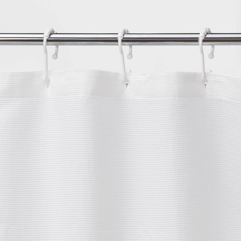 Waffle Weave Shower Curtain White - Room Essentials&#8482;, 3 of 5