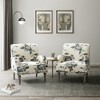 Set of 2 Reggio  Traditional  Wooden Upholstered  Armchair with Floral Patterns and  Nailhead Trim | ARTFUL LIVING DESIGN - 2 of 4