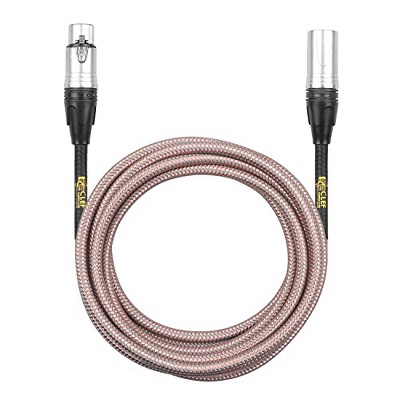 Clef Audio Labs XLR Male to XLR Female, Silver Zinc Alloy Shell/Grey Copper Braided -12FT -3PK