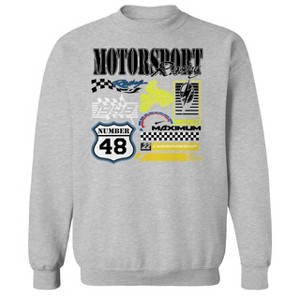 Rerun Island Men's Motorsport Racing Long Sleeve Graphic Cotton Pullover Sweatshirt - 1 of 4