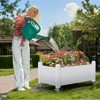 Infurnic Planters, Short Garden Bed Outdoor with Wheels and Drain Holes, Portable Planter Box for Patio Balcony Backyard, White, 30"*17.7"*17.56" - 2 of 4