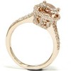 Pompeii3 3ct Morganite & Diamond Engagement Ring 14K Rose Gold Halo Split Shank - Size 7 - 3 of 4
