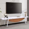 Bella Depot Sailboat-Shaped 70.87" TV Stand, Modern Entertainment Center with Drawer - 2 of 4
