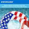 Swimline 90196 Round 36 Inch Inflatable Patriotic American Flag Swimming Pool or Lake Tube Lounger Water Float for Kids and Adults, Red, White, Blue - 3 of 4