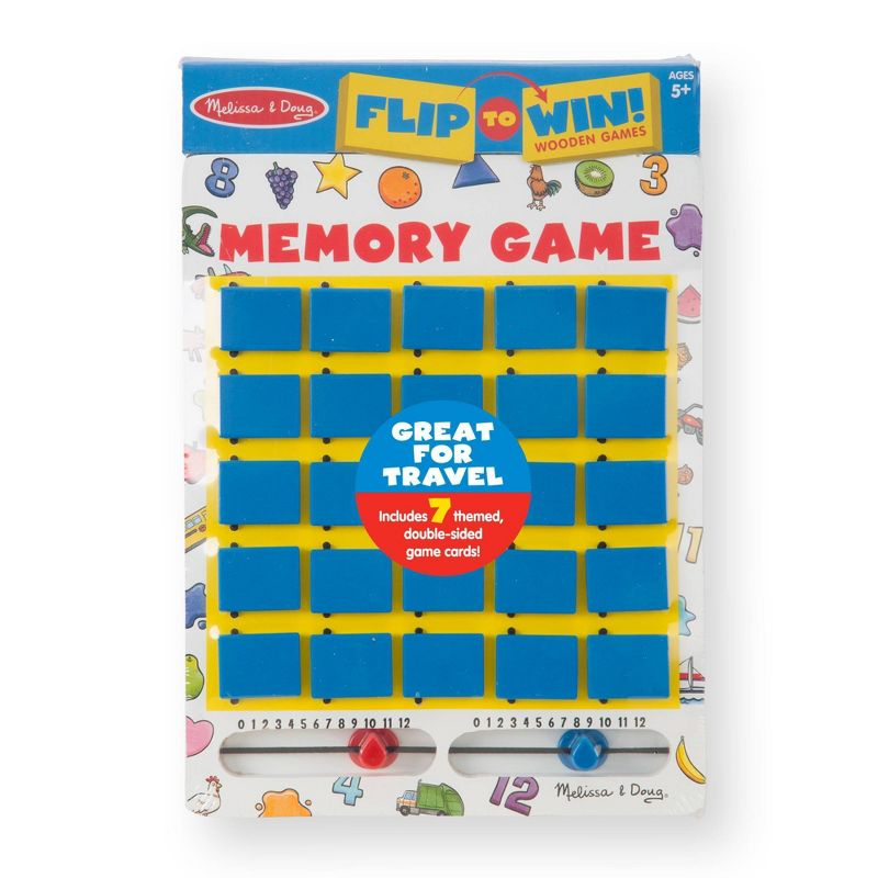 Melissa &#38; Doug Flip to Win Travel Memory Game - Wooden Game Board, 7 Double-Sided Cards, 4 of 11