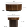 Oval Nesting Coffee Table Set of 2,Wood Coffee Table with Fluted Wave Edge for Living Room,Modern Coffee Table for Small Spaces-Coolbibila - 4 of 4