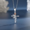Clotth Sterling Silver Cross Necklace for Women - 925 Silver Choker with Cubic Zirconia,Faith-Based Accessory for Wedding,Birthday - 4 of 4