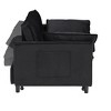 TiramisuBest Modern Velvet 3-in-1 Convertible Loveseat Sofa Bed with Rollaway Bed, Curved Backrest, Two Pillows, and Storage Pockets,Pink - 3 of 4