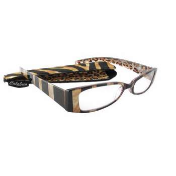 Calabria 760 Animal Print Reading Glasses with Matching Case (Gold, 1.50)