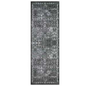 Coolmee Washable Rug for Living Room Boho Floral Non Slip Throw Rugs Large Bedroom Rug Low Pile Soft Stain Resistant CarpetGray - 1 of 4