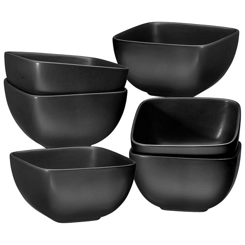 60 Oz Geometric Ceramic Soup Bowl Set Of 2, 60 Ounce Large Black Ceramic French