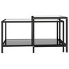 vidaXL Tea Tables 2 pcs Tempered Glass Black - 3 of 4