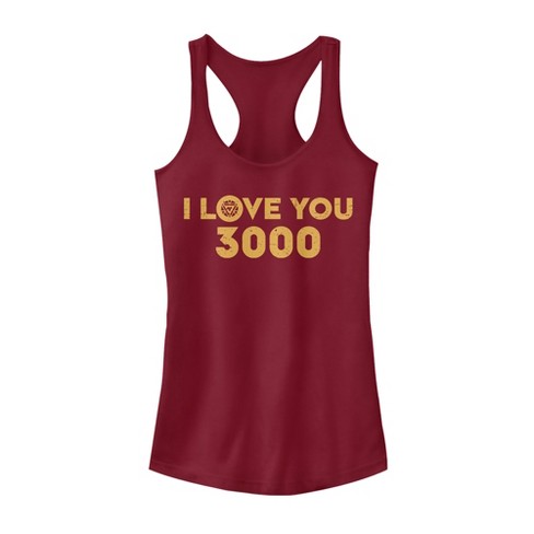 Juniors Womens Marvel I Love You 3000 Arc Reactor Racerback Tank Top - image 1 of 3