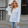 Women's Floral Print Crew Neck Long - Sleeve T - Shirt, Versatile Casual Top - 2 of 4