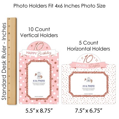 Elegant Rose Gold & Pink Birthday Party Photo Holder Centerpiece Set