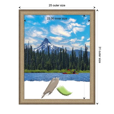 Elegant Brushed Bronze Narrow Wood Wall Picture Frame