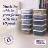 Homz Plastic Multipurpose Stackable Storage Container Bins with Secure Latching Lid for Home and Office Organization - 2 of 4