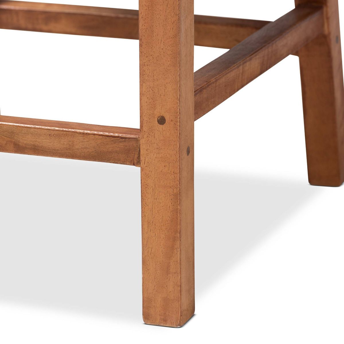 Caspia Wood and Rattan Counter Height Barstool Natural/Walnut - bali & pari - thumbnail 7