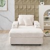 TIRAMISUBEST Corduroy Single Sofa Set - Includes Ottoman & 3 Pillows, 2 Storage Spaces, Compact Lounge Chair - 2 of 4