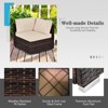 Tangkula 7PCS Patio Rattan Furniture Set Fire Pit Table Cover Cushion Beige - 4 of 4