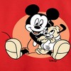 Disney Mickey Mouse Cropped Long Sleeve Crew Neck Sweatshirt - Red - X-Large - 2 of 3