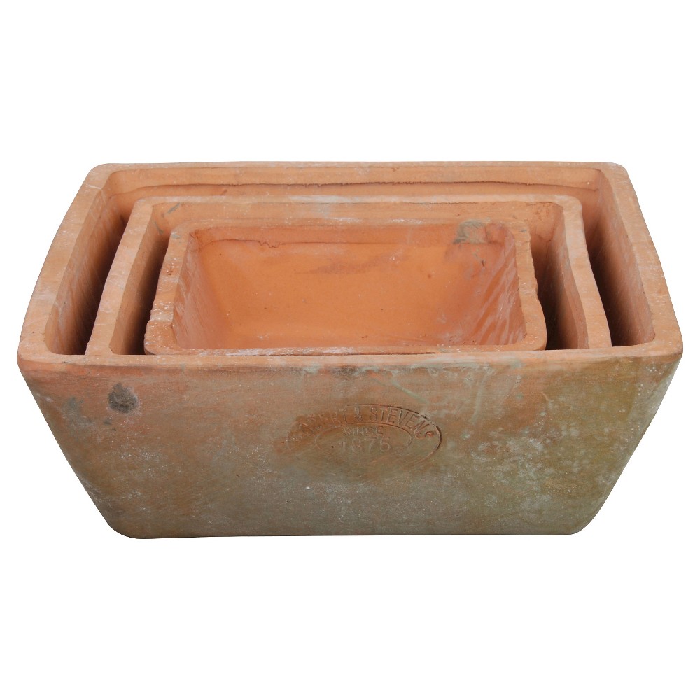 3pc Terracotta Square Pots Brown - Esschert Design from Target | Earth Shop