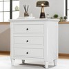 Mshliw 3-Drawer Nightstand for Bedroom, Solid Wood Frame Bedside Cabinet with Ball-Bearing Slides and Storage Drawers, Fully Assembled - 4 of 4