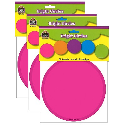 Teacher Created Resources Bright Circles Accents 30 Per Pack 3 Packs (TCR5189-3)