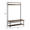 TiramisuBest Natural Oak Hall Tree: Multistorage Marvel with 1 Mirror and Adjustable Legs for Customized Functionality! - 4 of 4