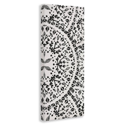 Black and White Abstract Boho Canvas Wall Art, 10" x 24"