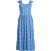 Lands' End Women's Slub Cap Sleeve Shirred Skirt Midi Dress - 3 of 4