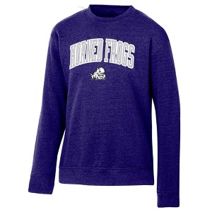 NCAA TCU Horned Frogs Men's Heathered Crew Neck Fleece Sweatshirt - 1 of 3