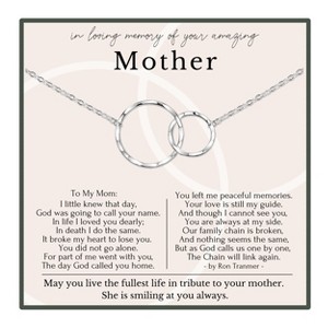 HOPE LOVE SHINE Loss of Mother Necklace – Gold Silver 2 Ring Memorial Jewelry, Sympathy Gift for Daughter Missing Mom - 1 of 4